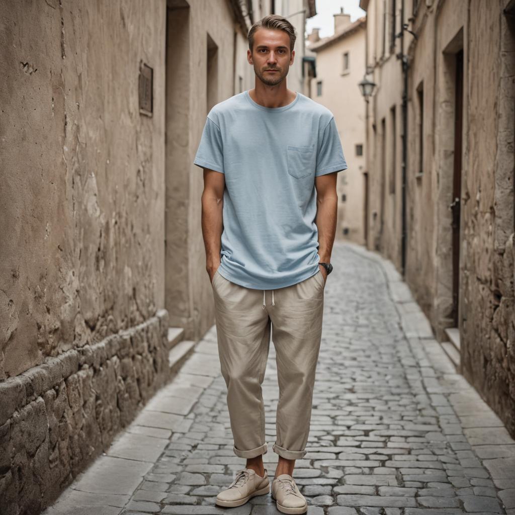 Confident Man in Urban Alleyway