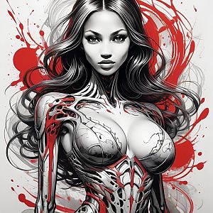 Futuristic Woman with Biomechanical Elements