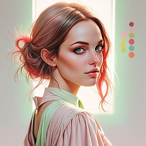 Portrait of a Young Woman with Auburn Hair