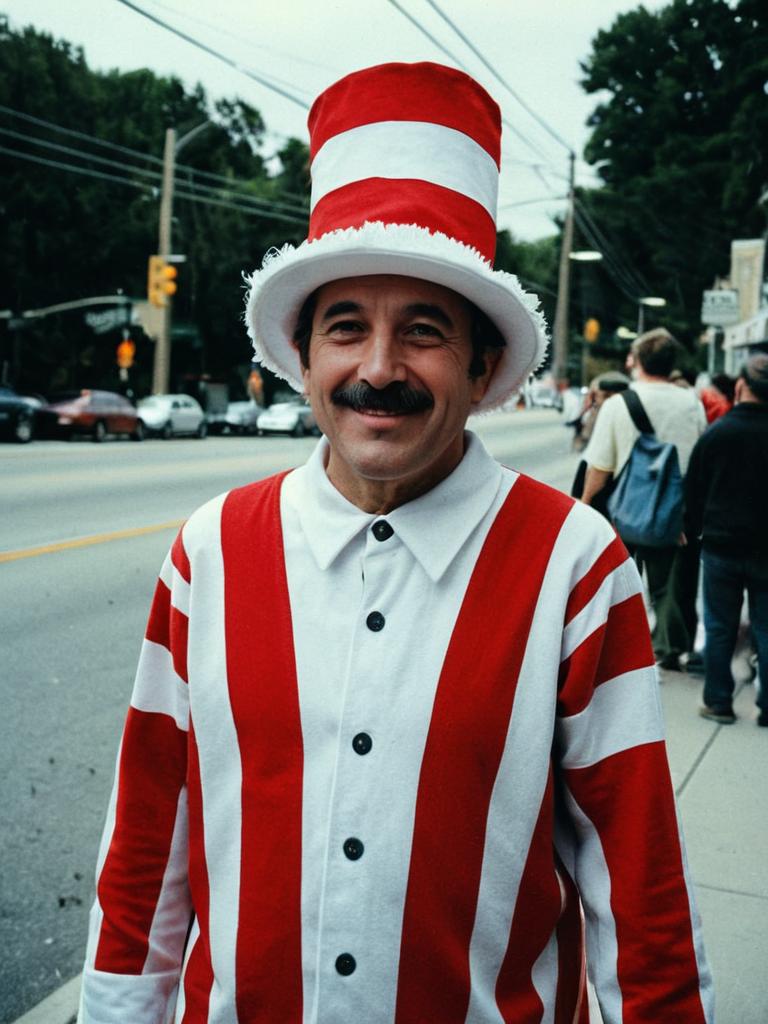 Man in Red and White Striped Costume Outdoors