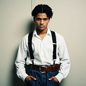 Confident Young Man in Vintage Style
