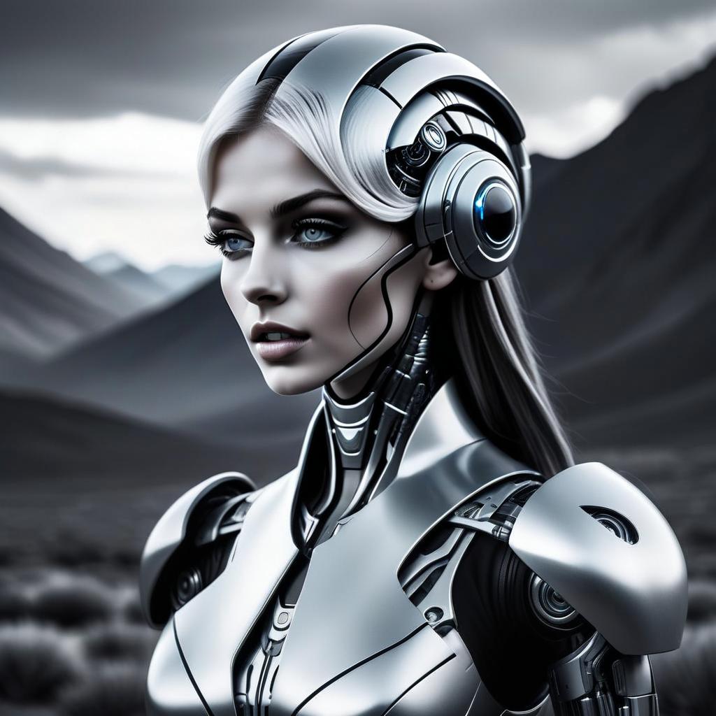 Futuristic Woman with Robotic Exoskeleton Futuristic Woman with Robotic Exoskeleton