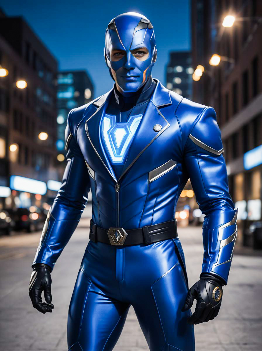 Cobalt Man in Urban Setting