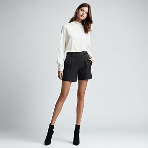 Confident Woman in Minimalist Fashion