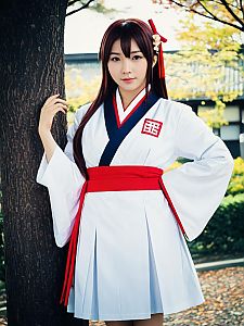 Woman Cosplay Wearing Misaki Onuki Yoshimura Costume Outdoors