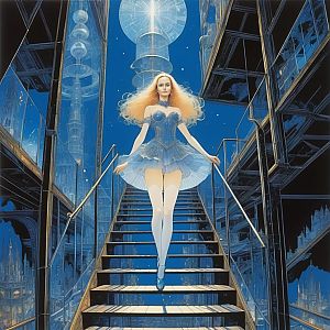 Futuristic Ballet in a Starry Sky