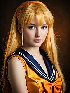 Cosplay Woman as Minako Aino Sailor Venus Anime Character