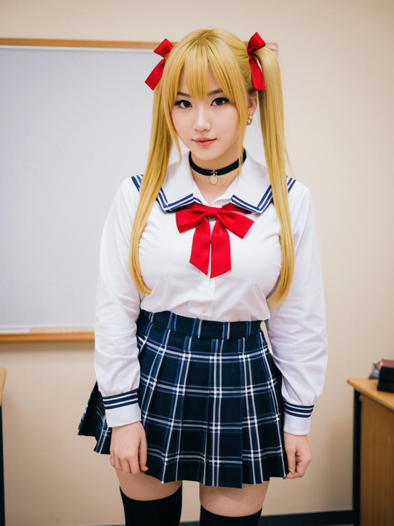 Hoshikawa Sara 4th Costume Japanese Schoolgirl Cosplay in Classroom