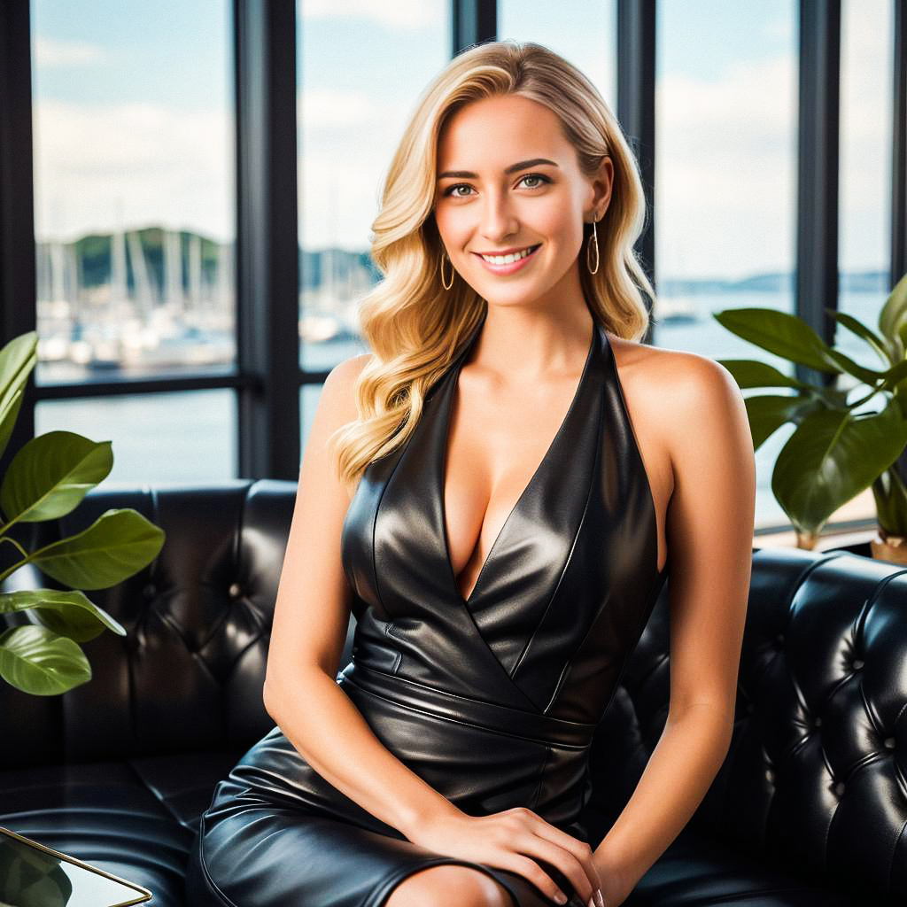 Confident Woman in Black Dress by Marina Confident Woman in Black Dress by Marina