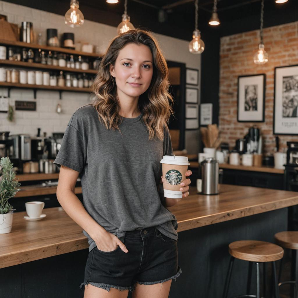 Confident Woman in Coffee Shop