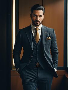 Man in Summer Professional Outfit Cinematic Realism Modern Editorial