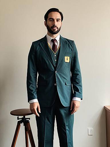 Man Wearing The Auditor Cosplay Costume Realistic Photo