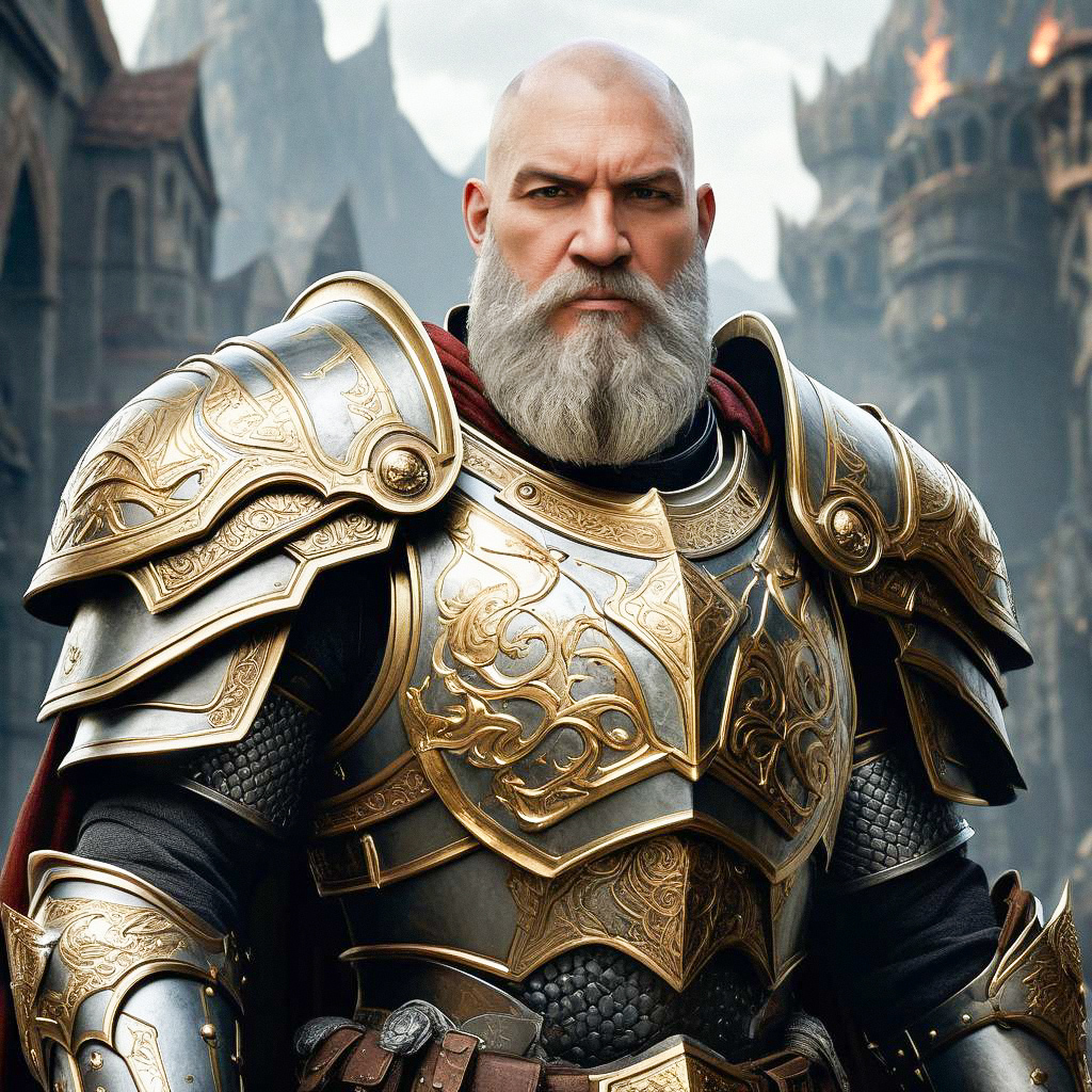 Heroic Man in Intricate Armor - Fantasy Landscape