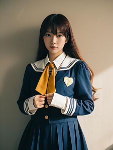 Realistic Cosplay Woman Wearing Rika Orimoto Sailor Uniform Costume