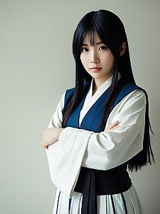 Realistic Retsu Unohana Cosplay Woman in Traditional Anime Costume