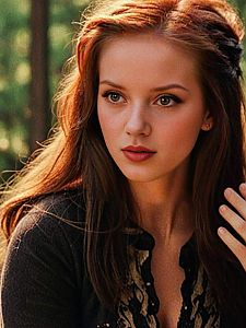 Young Woman with Long Red Hair in Natural Light