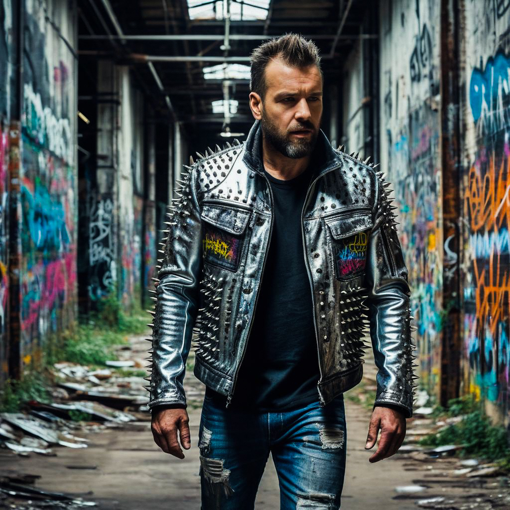 Punk Rock Man in Abandoned Industrial Building