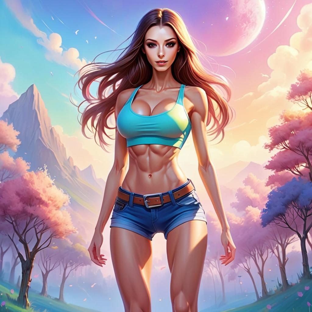 Athletic Woman in Fantasy Landscape
