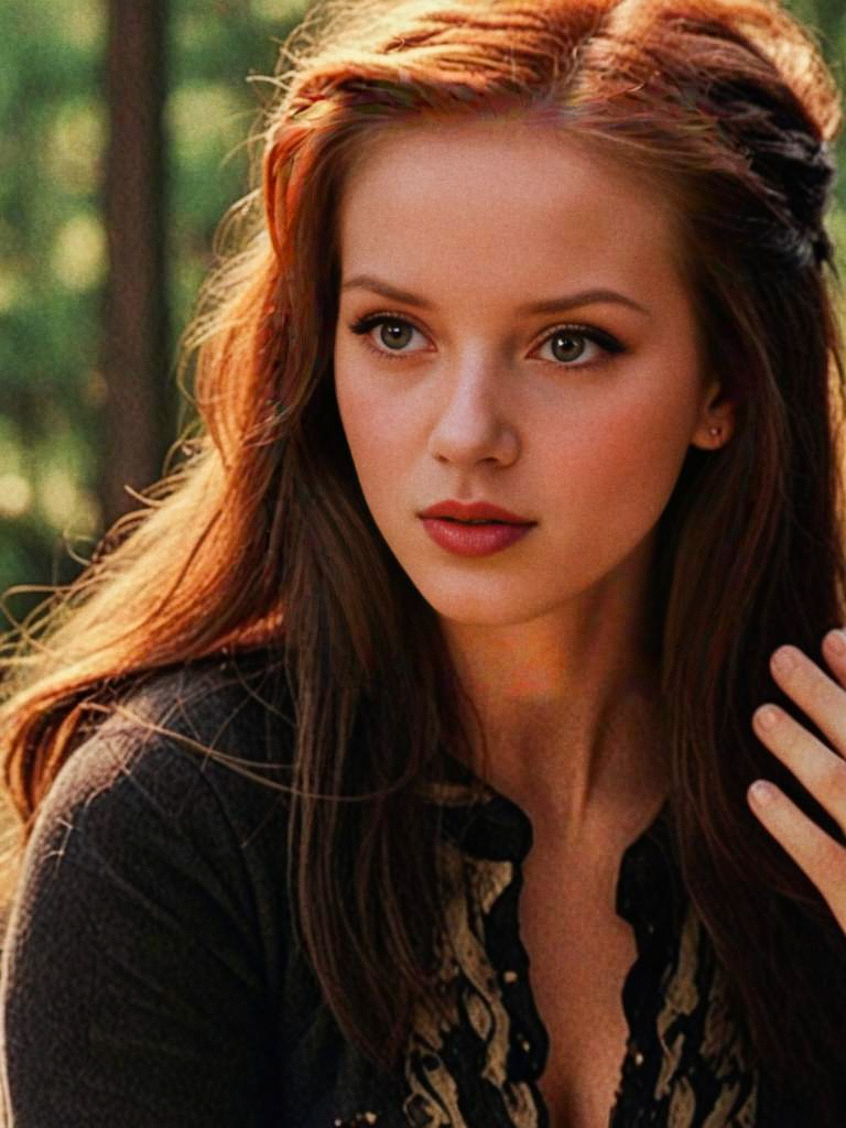 Young Woman with Long Red Hair in Natural Light Young Woman with Long Red Hair in Natural Light