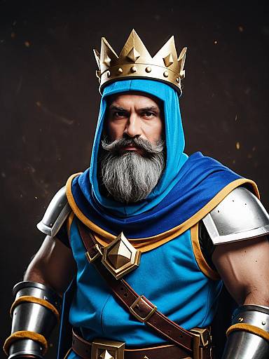 Photorealistic Clash Royale King Costume Man Cosplay Fantasy Portrait