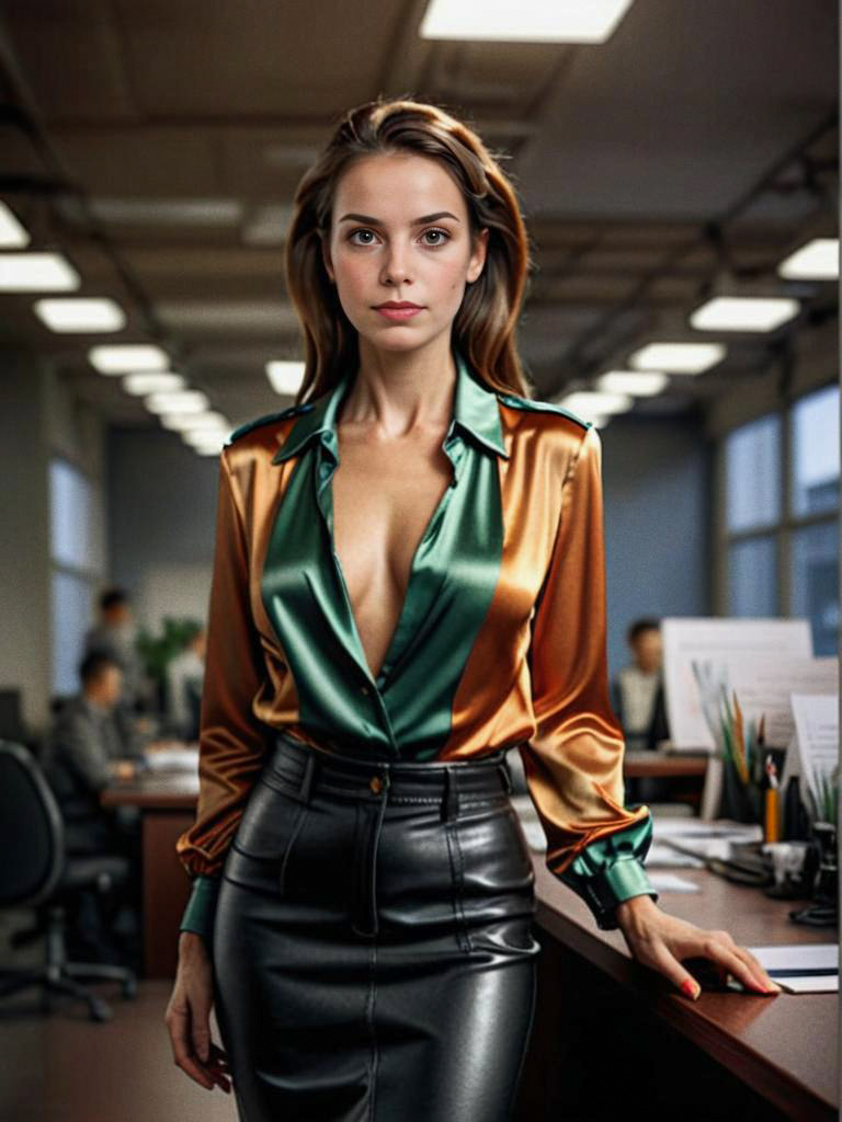 Confident Woman in Stylish Office Attire