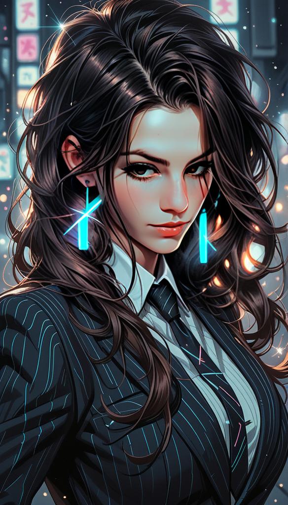 Confident Woman in Stylish Suit with City Background