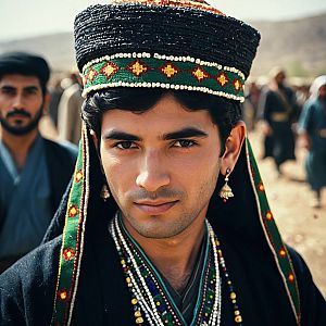Young Man in Traditional Kurdish Costume