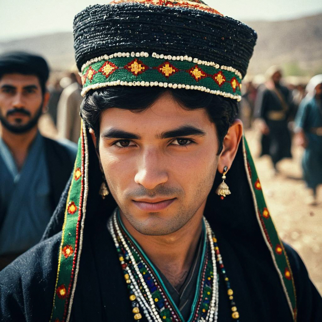 Young Man in Traditional Kurdish Costume Young Man in Traditional Kurdish Costume