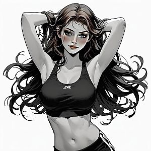 Confident Female Figure in Athletic Attire