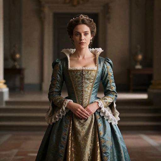 Woman in Iconic Renaissance Dress Movie Costume