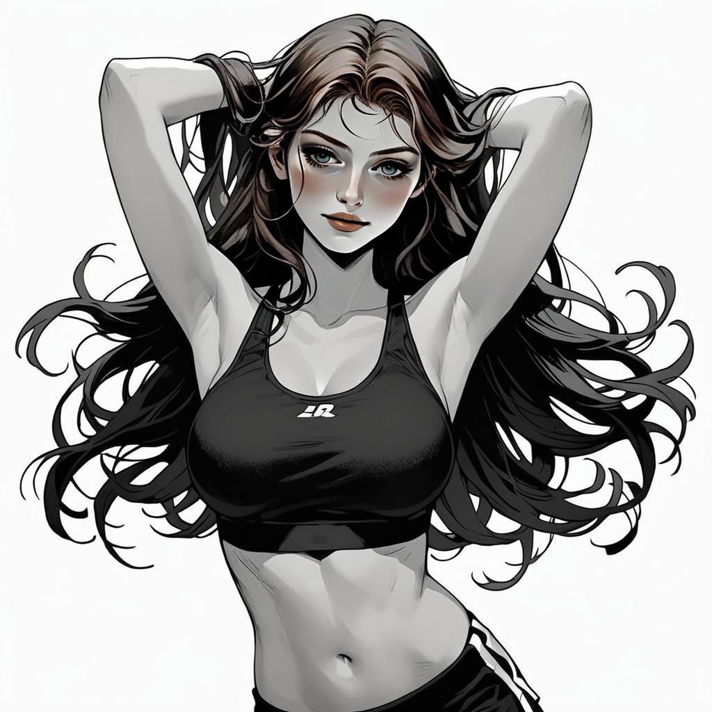 Confident Female Figure in Athletic Attire