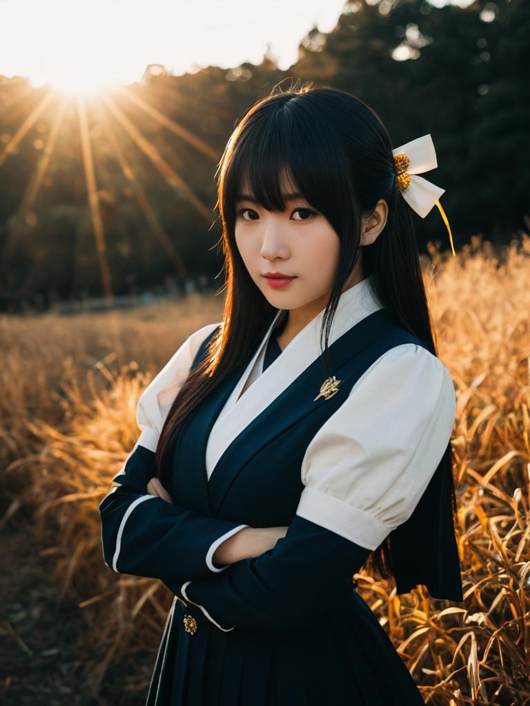 Mt Lady Yu Takeyama Cosplay Woman in Warm Field Light