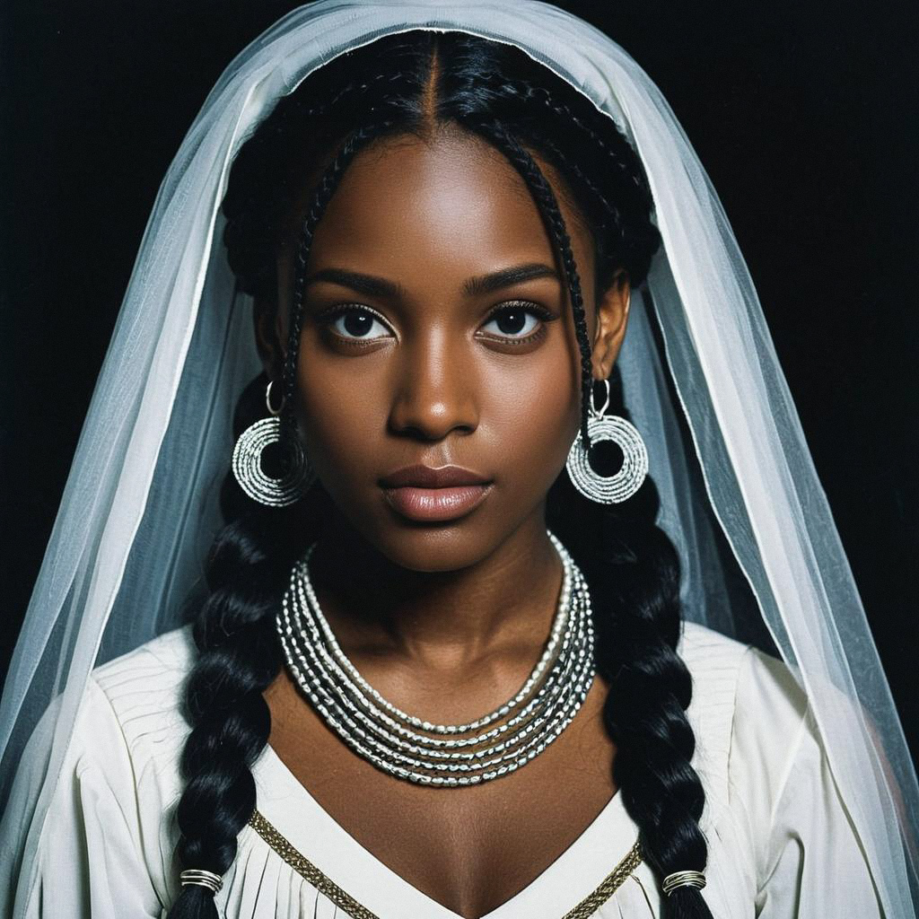 Woman in White Veil with Jewelry