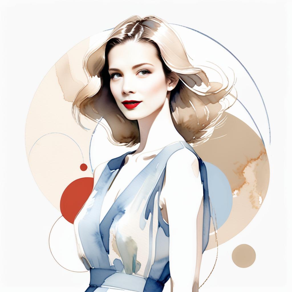 Stylized Portrait of Woman with Blonde Hair