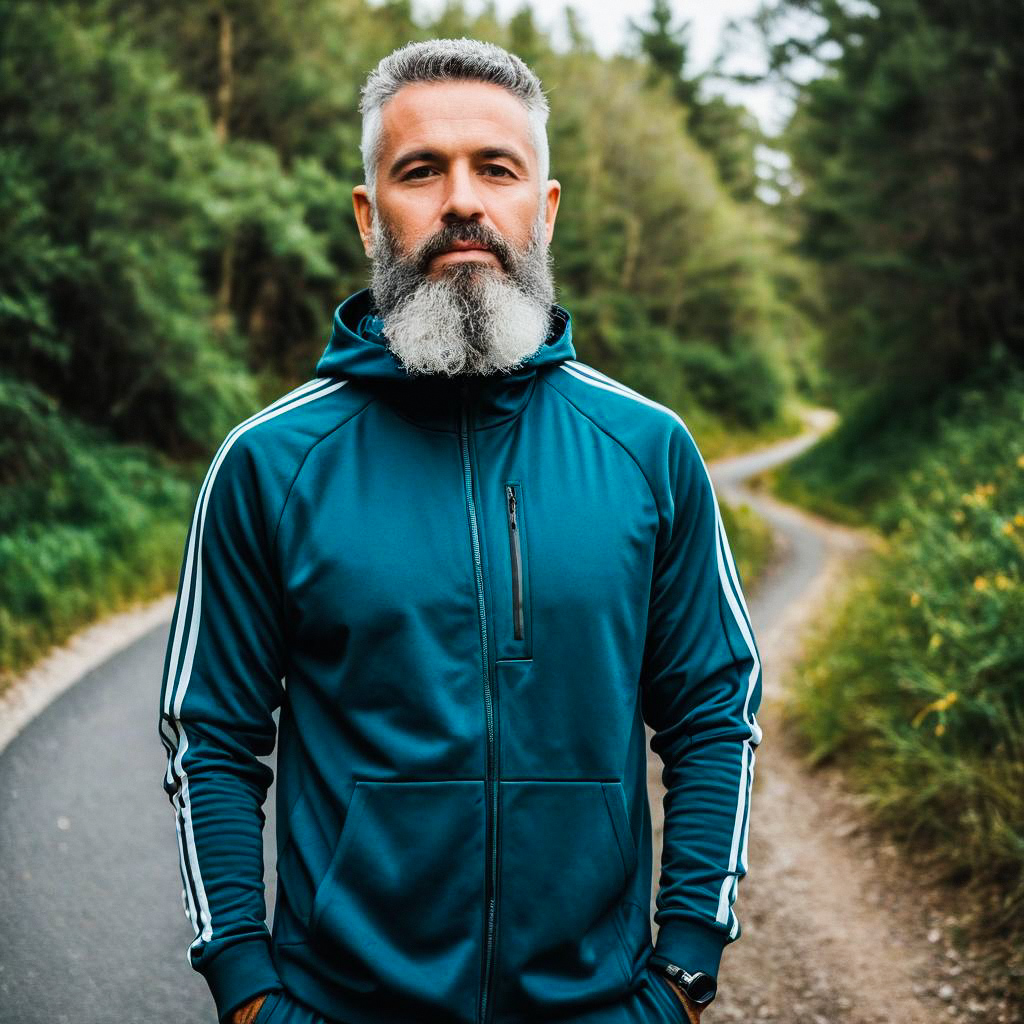 Confident Man on Forest Path Confident Man on Forest Path