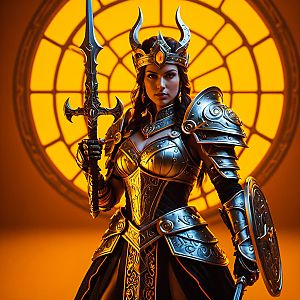 Warrior Queen in Metallic Armor
