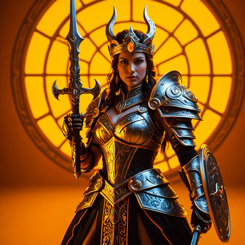 Warrior Queen in Metallic Armor