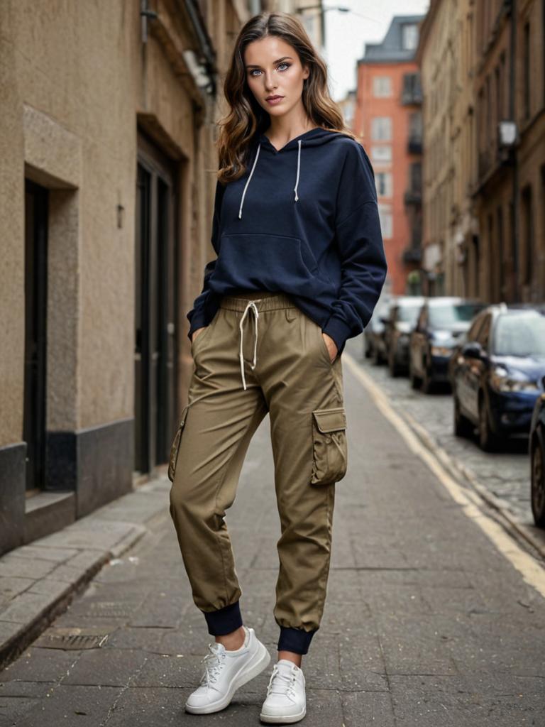 Confident Woman in Casual Urban Style