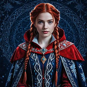 Woman with Red Hair in Medieval Costume