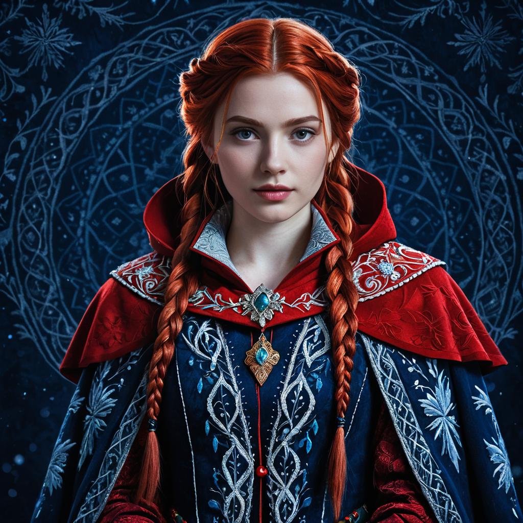 Woman with Red Hair in Medieval Costume