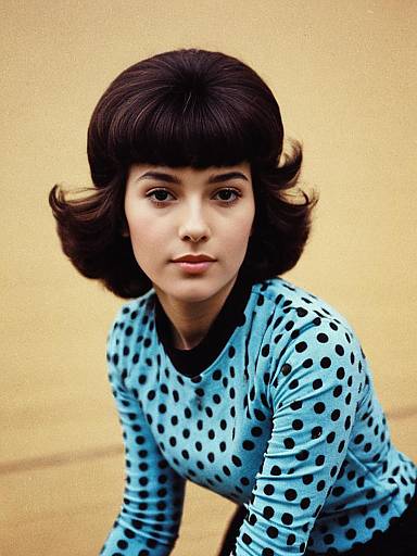 Woman in 70s Style Roller Skating Outfit Close-Up Headshot