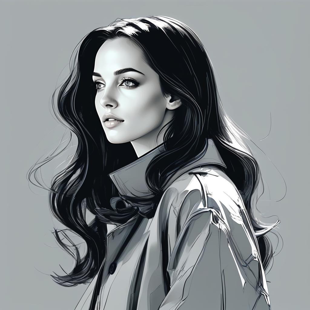 Elegant Woman in Monochromatic Style