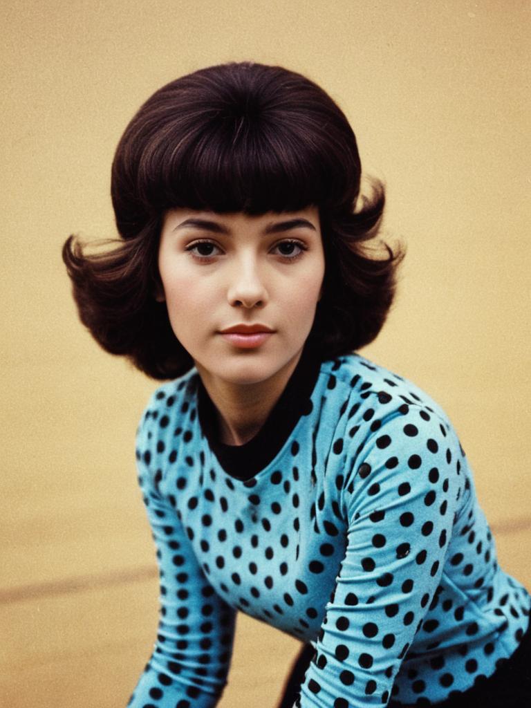 Woman in 70s Style Roller Skating Outfit Close-Up Headshot