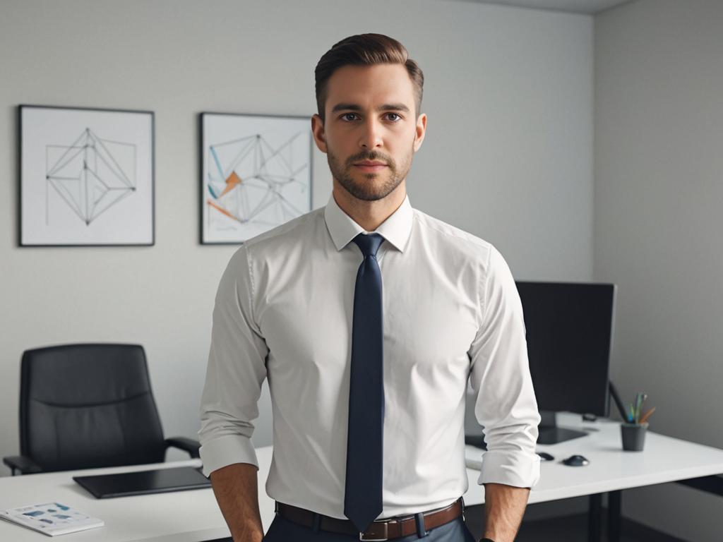 Confident young professional in modern office