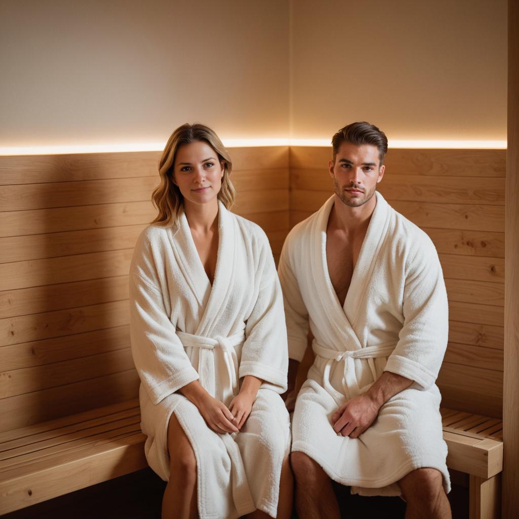 Serene Couple in White Robes