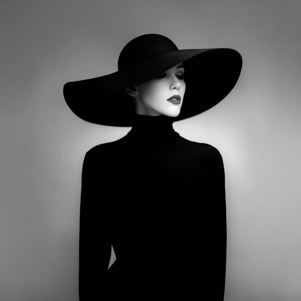 High-Contrast Black and White Fashion Portrait High-Contrast Black and White Fashion Portrait