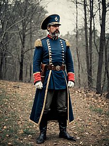 19th Century Cavalry Officer in Forest