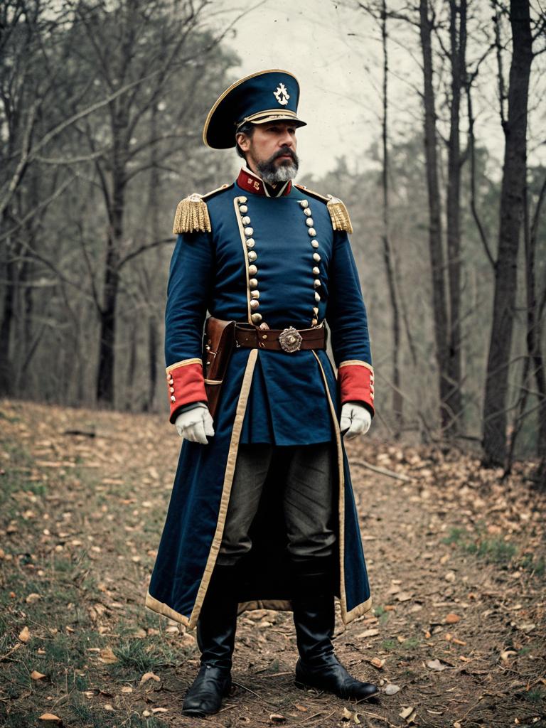 19th Century Cavalry Officer in Forest 19th Century Cavalry Officer in Forest