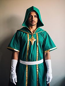 Man Cosplay Wearing Meruem Costume Realistic Photo