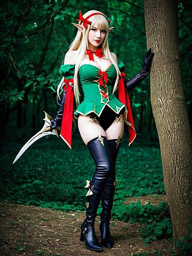 Arisa Shadowverse Cosplay in Forest with Detailed Fantasy Outfit